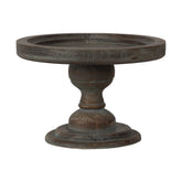 Vintage stílusú, antik, natúr színű, patinás felületű, peremes talpas fatálca